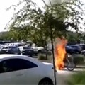 Motorcycle On Fire Explodes 
