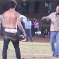 Guy On Drugs Interrupts Football Game 