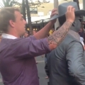 Guy gets punched by street performer!