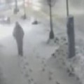 Pedestrian Getting Owned By Snow Plow