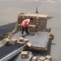Chinese Airport Worker Could Not Care Less