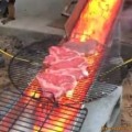 Grilling Steaks With Lava