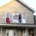 Girl Instantly Regrets Jumping Off The Roof