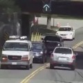 Low Hanging Bridge Obliterates Box Truck