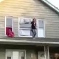 Girl Instantly Regrets Jumping Off The Roof