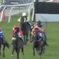 Jockey Goes Airborne After Falling Off His Horse