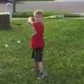 Little Kid Tests His Dad's Reflexes