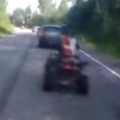 ATV Head on Collision with a Car 