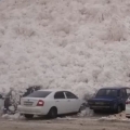 Russian Avalanche Destroys Carpark