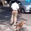 Good Guy Policeman Looks Out For Dog
