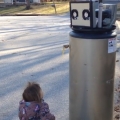 Thumb for Toddler meets a “robot.”