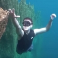 Falling off an underwater cliff