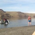 Guy Gets Owned By Boat Motor Spray